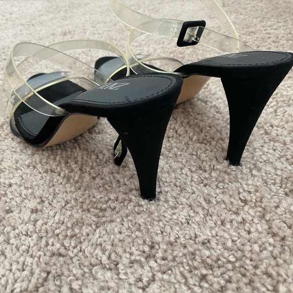 ZARA High Heels Clear Straps Black Sandals size 37 6.5 worn once comfy sexy - Picture 8 of 16